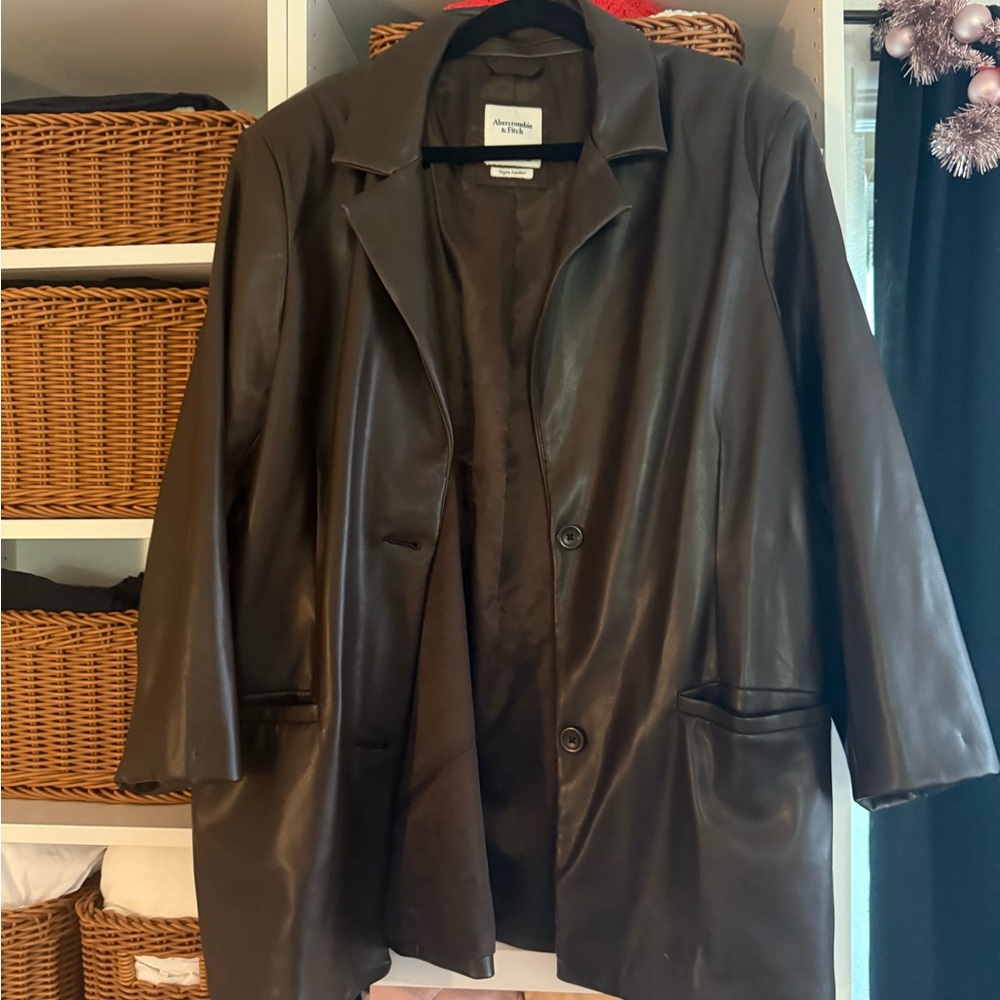 A&F Vegan Leather Blazer